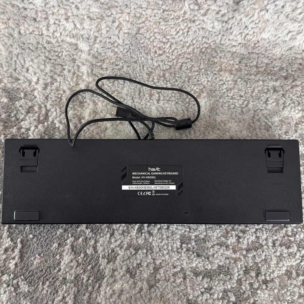 Havit Mechanical Blue Switches Gaming Backlit Keyboard HV-KB393L TESTED WORKING